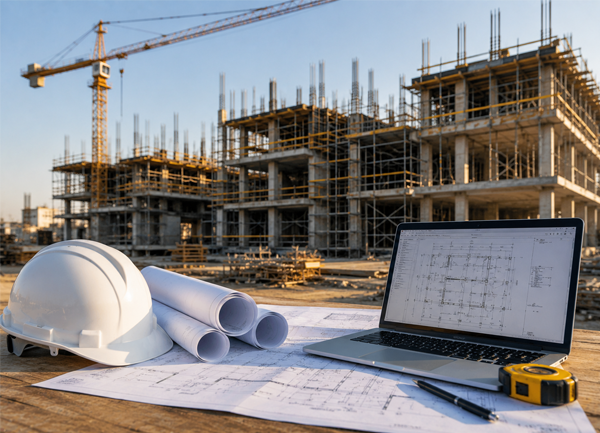 Construction planning and engineering project site